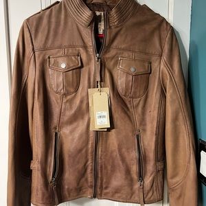 XL Women’s Wilson’s Leather vintage USA genuine tan leather jacket.